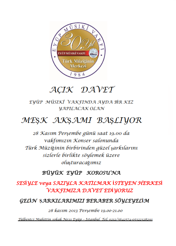 1. Meşk Akşamı